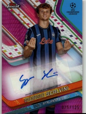 Topps 24-25 Finest Club Competitions Giorgio Scalvini Pink Prism Auto /125 - Image 1 of 2