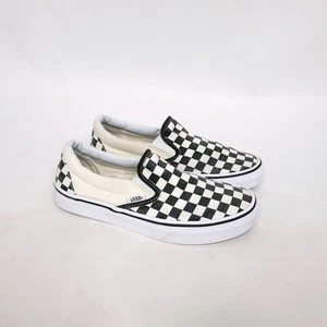 Scarpe Vans donna taglia 7 sneakers classiche slip on a scacchiera nero bianco sporco - Foto 1 di 9