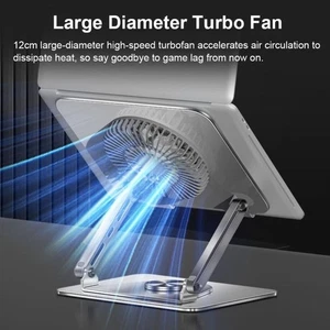 with Magnetic Fan Laptop Stand 360° Rotating Tablet Riser Holder - Photo 1/9