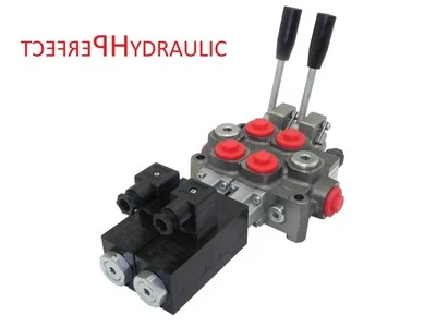 Hydraulic valve hydraulic distributor electric + lever 2 sections Q45 60L 12V ex - Image 1 of 4