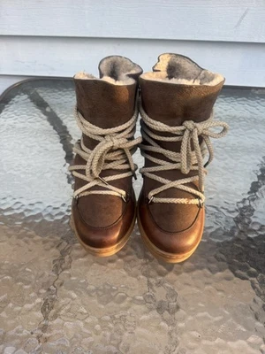 Isabel Marant Nowles Marrón Piel de Oveja Gamuza Mujer Bota Talla # 40/9 Foto 1 de 4