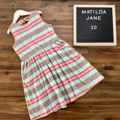 Vestido Matilda Jane Happy & Free Easy Living 10 listras verdes sem mangas malha - Imagem 1 de 4