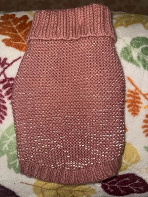 Pink Knit Dog Sweater XXS Turtleneck  - Image 1 of 2