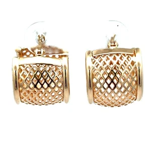 14kt Yellow Gold Mess Hoop Earrings - Picture 1 of 5
