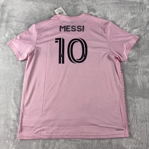 NWT Adidas Lionel Messi Inter Miami CF #10 Women Jersey Pink JJ2592 SIZE L large - Picture 1 of 3