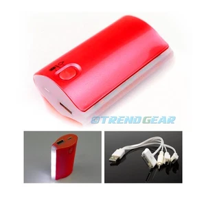 5200MAH BACKUP BATTERY CHARGER USB RED GALAXY S4 NOTE TAB KINDLE FIRE HD NEXUS 7 - Photo 1 sur 1