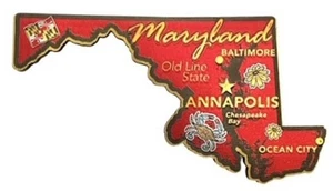 Maryland the Ocean State Foil Fridge Magnet with Novelty Note Included - Picture 1 of 2