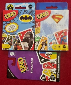 Mattel UNO Batman, Superman & Stack Pack Spiele_Family Night_2-10 Spieler_NEU! - Bild 1 von 10