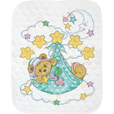 Baby by Herrschners® Cozy Teddy Baby Quilt Stamped Cross-Stitch Kit