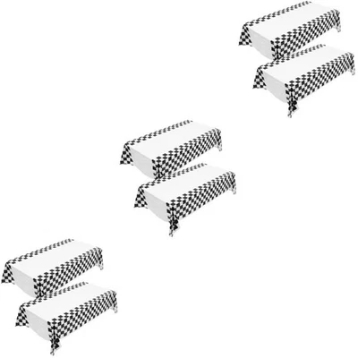  6 Pcs Checkered Table Cloth Racing Table Cloth Party Disposable Rectangular - Image 1 of 4