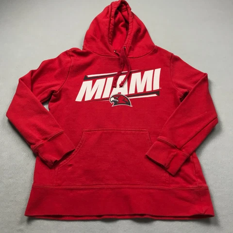 Miami Redhawks Hoodie Womens Medium Red Fanatics Sweatshirt Fleece Logo NCAA Cover
