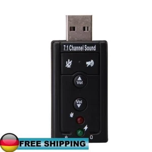 7.1 Kanal USB External Sound Card USB 2.0 Audioadapter mit Mikrofonanschlüssen - Bild 1 von 8