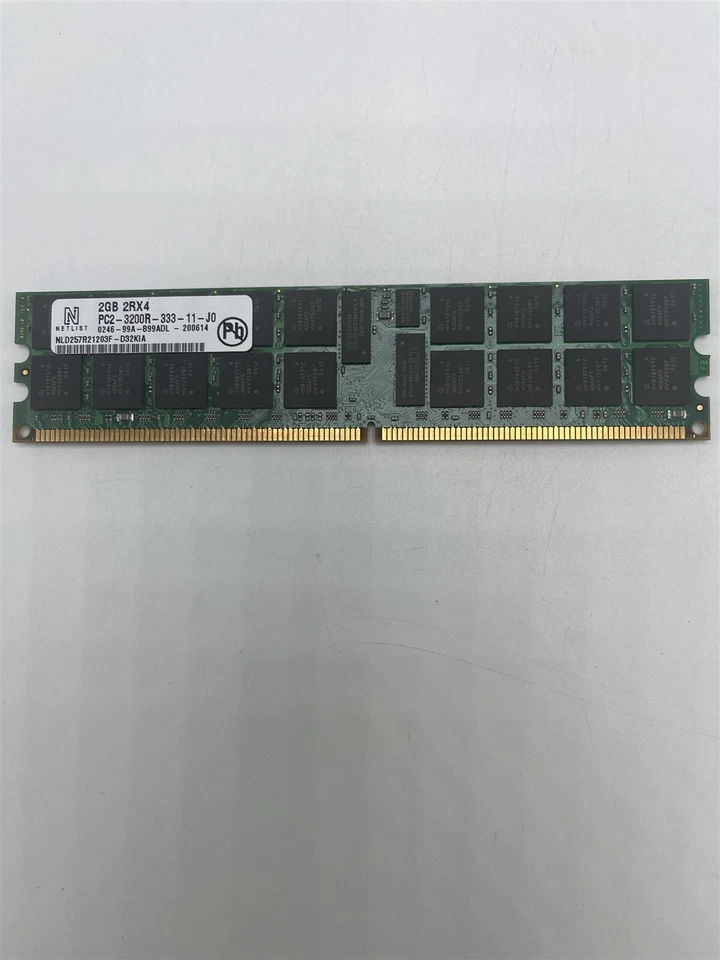 NetList 2GB 2Rx4 PC2-3200R-333-11-J0 RAM - Image 1 of 1