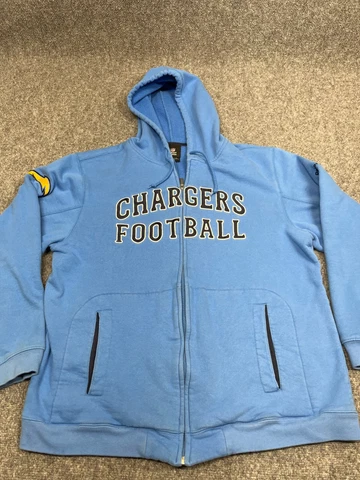 Reebok San Diego Chargers hoodie blue medium NFL football Full Zip Sweatshirt Cover