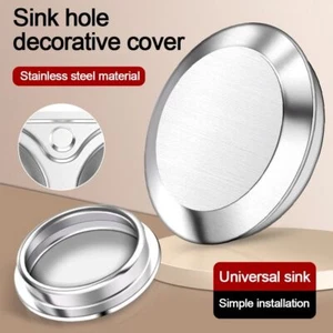 Stainless Steel Sink Plug Silver Faucet Decorative Covers Bathroom - Picture 1 of 17