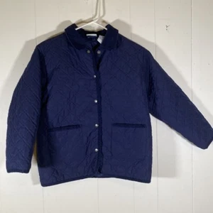 L.L bean kids quilted chore coat corduroy collar & trim size medium 10/ 12 - Picture 1 of 13