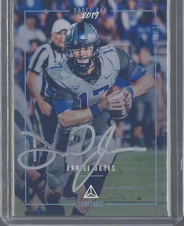 DANIEL JONES 2019 PANINI LUMINANCE SILVER INK ON CARD ROOKIE AUTO RC - Image 1 of 1