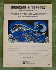 Monster & Treasure Assortment: Levels One-Three for Dungeons & Dragons 1980, VG - Picture 1 of 6