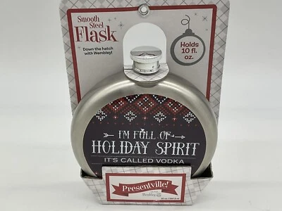 FRASCO DE VACACIONES "ESTOY LLENO DE ESPÍRITU NAVIDEÑO, SE LLAMA VODKA" Tiene capacidad para 10 OZ, ¡Nuevo!! Foto 1 de 4