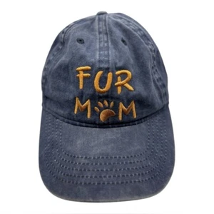 New “ Fur Mom” Vintage Blue Baseball Hat w/ Concealed Ponytail Hole Infinity Her - Picture 1 of 9