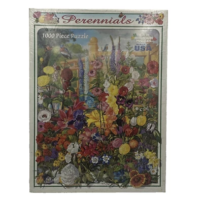 WHITE MOUNTAIN Learn About Perennials jigsaw puzzle - NEW 1000 pieces flowers - Image 1 of 4