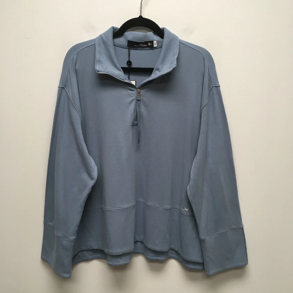 Ralph Lauren RLX Women Blue Long Sleeve 1/4 Zip Pullover Golf  Sweatshirt L $168 - Image 1 of 4
