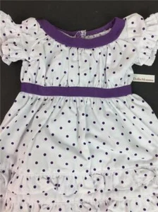 American Girl Kirsten Midsummer Summer Purple Polka Dot Dress AG tag Retired EUC - Picture 1 of 8