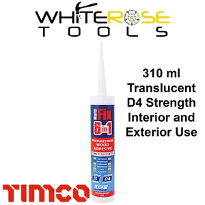 TIMCO PU Wood Adhesive Glue 5 Minute D4 Translucent Gel 310ml Cartridge Foams - Picture 1 of 2
