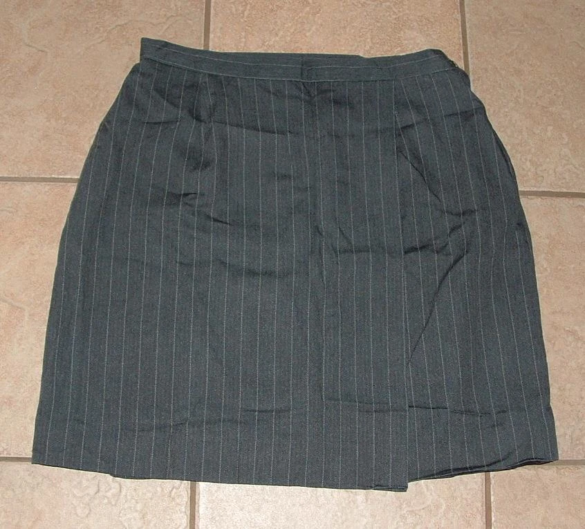 Серая булавка в полоску размер 16 церковь офис с подкладкой насмешливый надежном стороне молнии юбка WORTHINGTON - Изображение 1 из 2