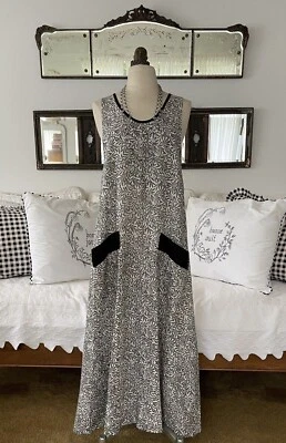 Vestido sin mangas de colección años 90 FLAX Engelhart Aline estampado de lino talla S CottageCore Lagenlook   Foto 1 de 4