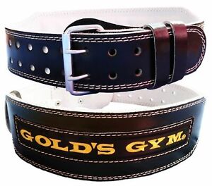 4" LEATHER LUMBER BACK SUPPORT TRAINING EXERCISE GOLD GYM BELT WEIGHT LIFTING
