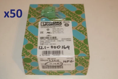 ※New※ Sealed Box (50) Phoenix Contact MKDS 5/2-6.35 - 1714955 PCB Terminal Block - Image 1 of 4