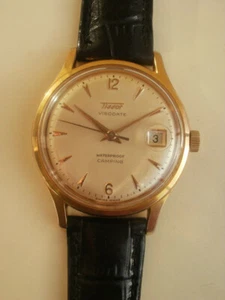 Tissot visodate camping men's big gold plated cal.27B swiss vintage wrist watch - Picture 1 of 17