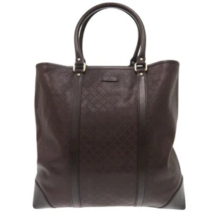 AUTHENTIC GUCCI 223668 Diamante Tote Bag Dark brown Leather - Picture 1 of 10