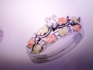 12K BLACK HILLS 8 GOLD LEAFS Wed-SET-Cubic Zircon-Lab created-SZ. 7, and 9 only - Picture 1 of 8