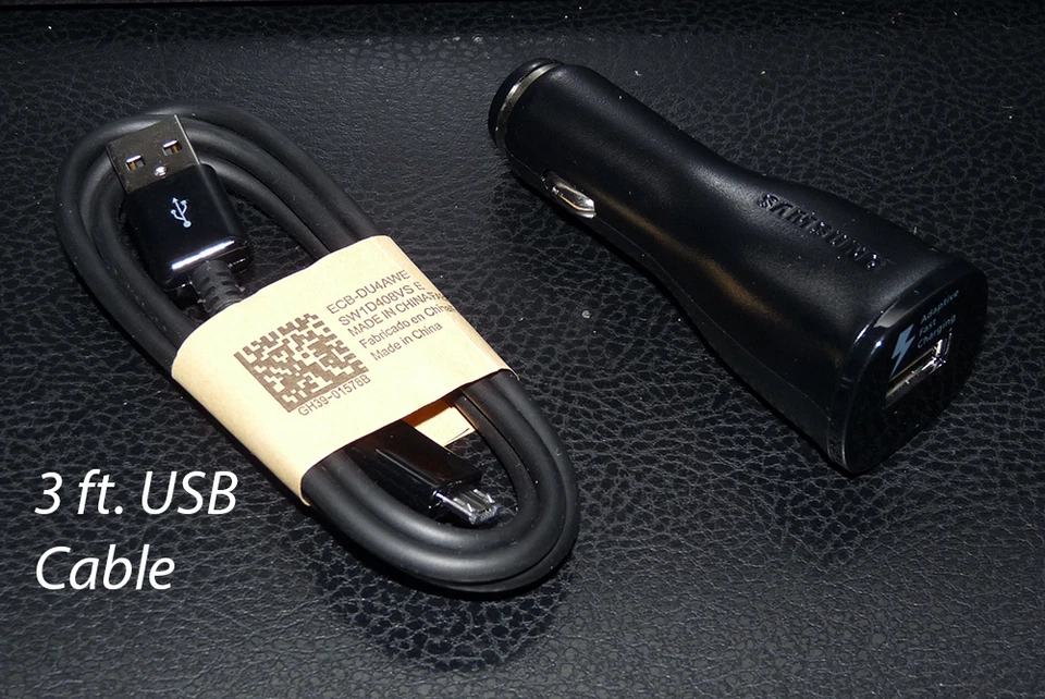 NEW OEM Samsung Galaxy Note 4 5 S6 S7 Edge Adaptive Fast (Black) Car Charging  - Image 1 of 1