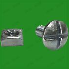 50x M8 x 12mm Bright Zinc Plated (BZP) Steel Roofing Square Nuts & Bolts