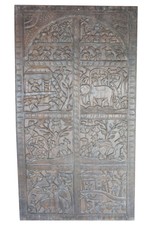 Vintage Wall Art Barn Door Schedule Tribal Carved Ancient Wall Relief Panel 72