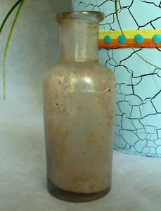 Old Clear Glass Medicine Apothecary Pharmacy Bottle Cork Top Unmarked 3.25" - Picture 1 of 4