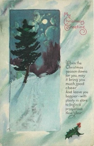 1919 Artist Impression arts & Crafts Christmas Greeting Postcard 25-10438 - Picture 1 of 2