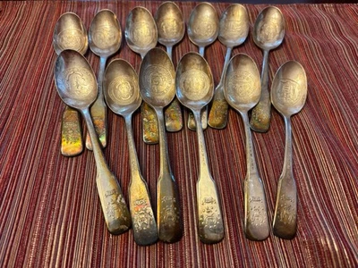 Plato de Plata Bicentenario 13 Estados Cucharas Conmemorativas Plata Internacional Foto 1 de 4