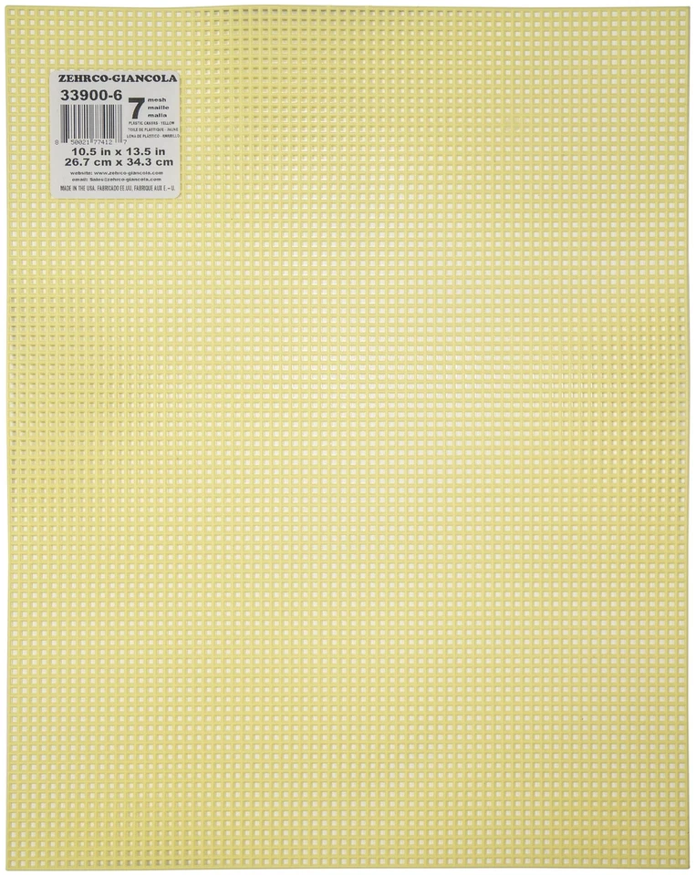 Zehrco-Giancola Plastic Canvas 7 Count 13.5"X10.5"-Yellow - 12 Pack - Image 1 of 1