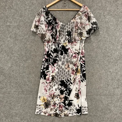 Vestido Connected Apparel para mujer talla 14 multicolor manga corta cuello en V 52115 Foto 1 de 4