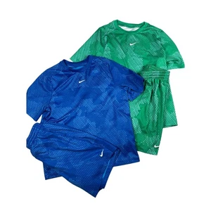 2 Sets Nike Boys Large Allover Print Drawstring Shorts T-shirt Dri Fit FN8694 - Picture 1 of 22