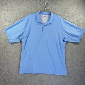 Camisa Polo Columbia PFG Para Hombre Grande Azul Manga Corta Rendimiento Pesca Ventilada - Imagen 1 de 8