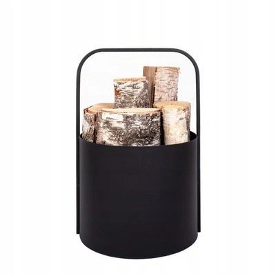 Supporto per legna da ardere metallo nero CESTO PER LEGNA DA ARDERE CESTO... - Immagine 1 di 4