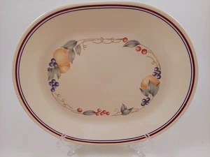 Corelle ABUNDANCE Oval Serving Platter Corning 12-1/4” X 10” Fruit Blue Maroon - Picture 1 of 5