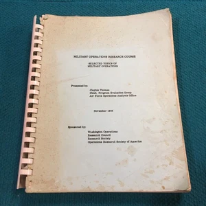 1966 Vintage : MILITARY OPERATIONS RESEARCH COURSE @ Survival/Battle Outcomes - Picture 1 of 12