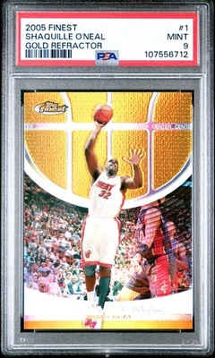 PSA 9 /39 Shaquille O’Neal 2005-06 Topps Finest Gold Refractor #1 Mint - Image 1 of 2