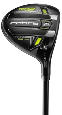 Left Hand Cobra RADSpeed Big Tour Black/Turbo Yellow 14.5* 3 Wood Stf HZRDUS VG - Image 1 of 4
